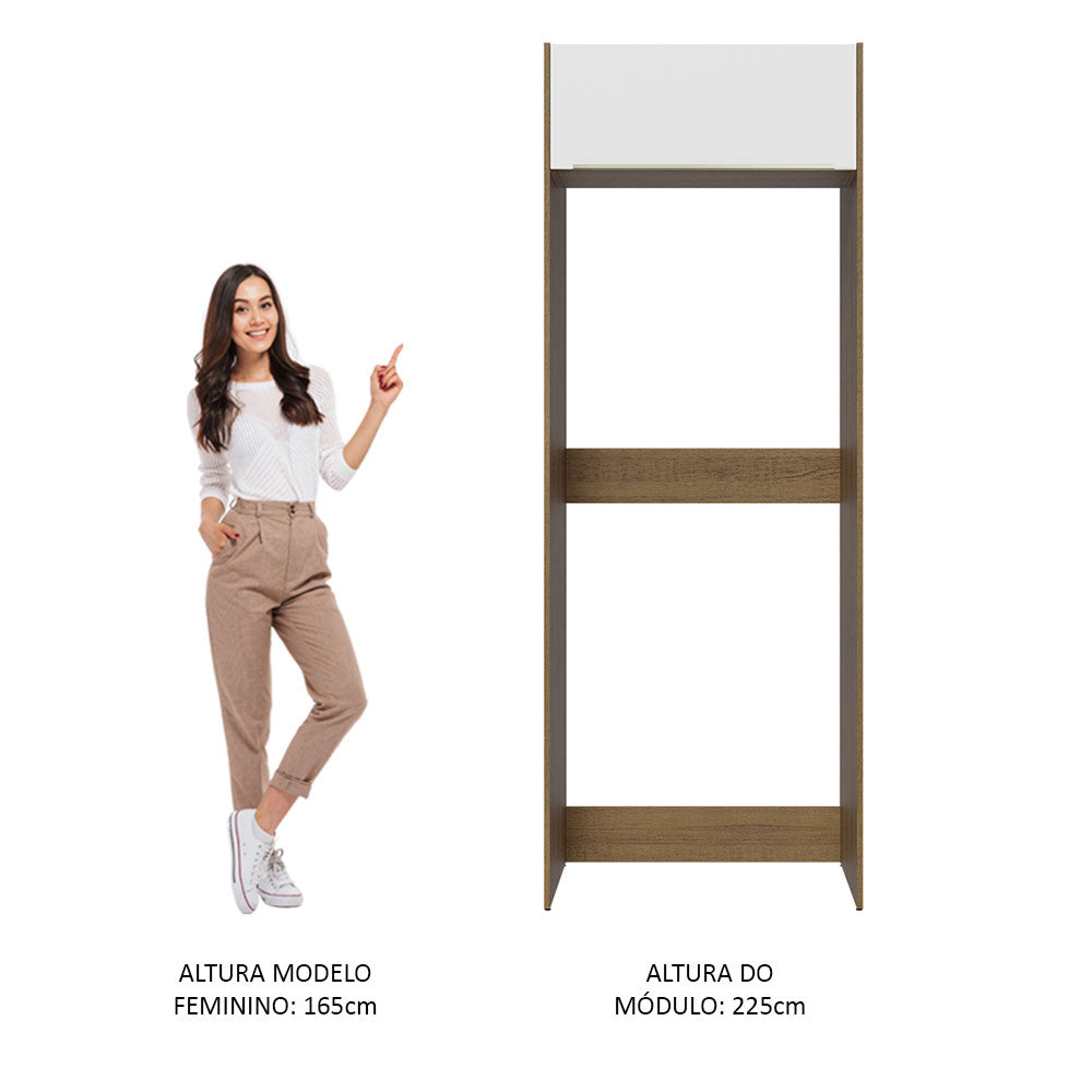 Porta-Geladeira Madesa Lux 1 Porta Basculante Rustic/Branco Veludo