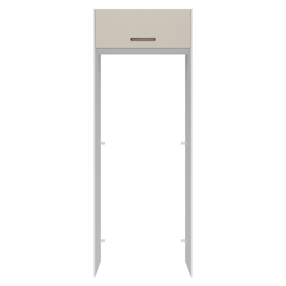 Porta-Geladeira 83 cm 1 Porta Basculante Branco/Crema Agata Madesa