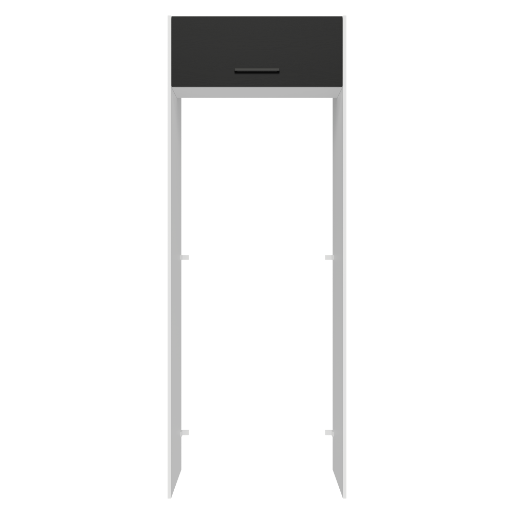Porta-Geladeira 83 cm 1 Porta Basculante Branco/Preto Agata Madesa