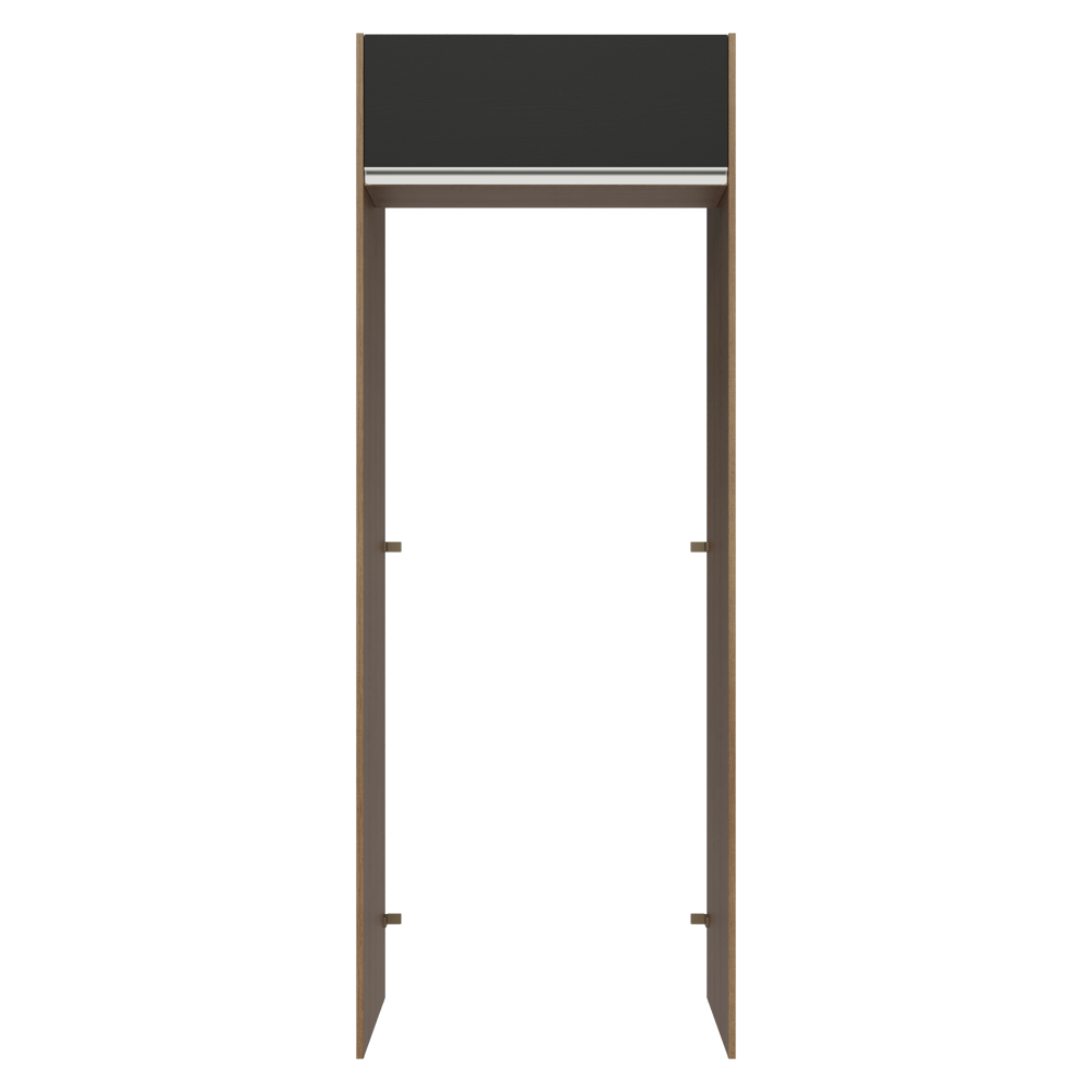 Porta-Geladeira 83 cm 1 Porta Basculante Rustic/Preto Glamy Madesa