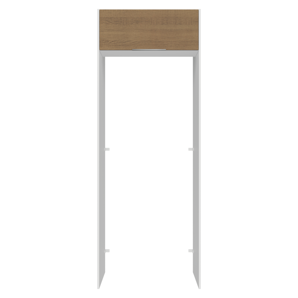 Porta-Geladeira 83 cm 1 Porta Basculante Branco/Rustic Stella Madesa
