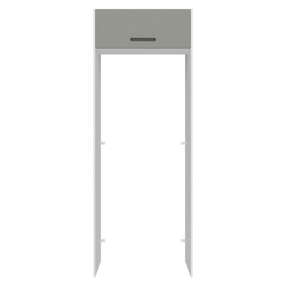 Porta-Geladeira 83 cm 1 Porta Basculante Branco/Cinza Agata Madesa