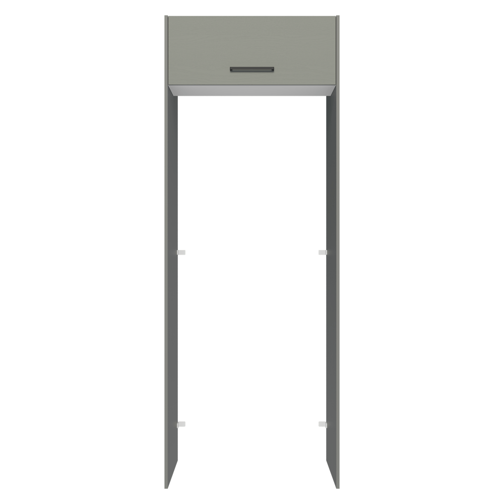 Porta-Geladeira 83 cm 1 Porta Basculante Cinza/Branco/Cinza Agata Madesa