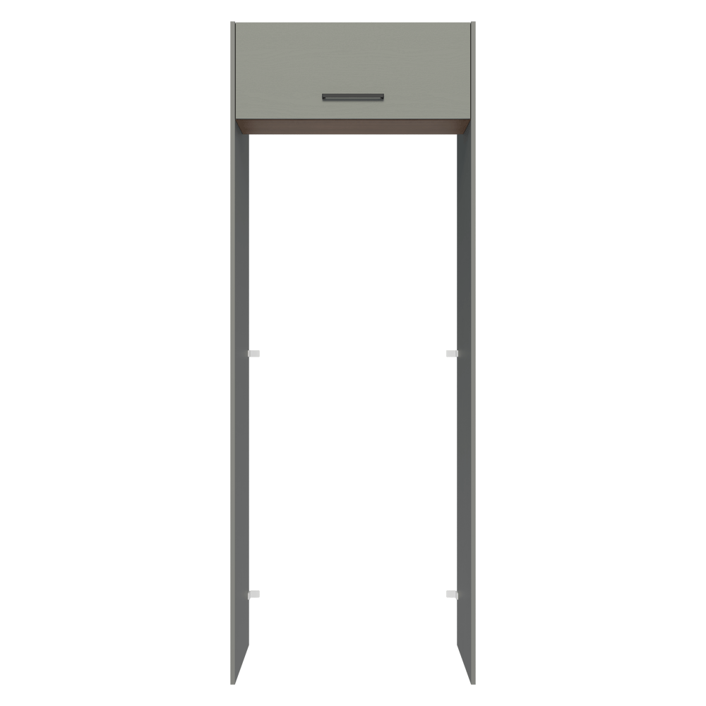Porta-Geladeira 83 cm 1 Porta Basculante Cinza/Rustic/Cinza Agata Madesa