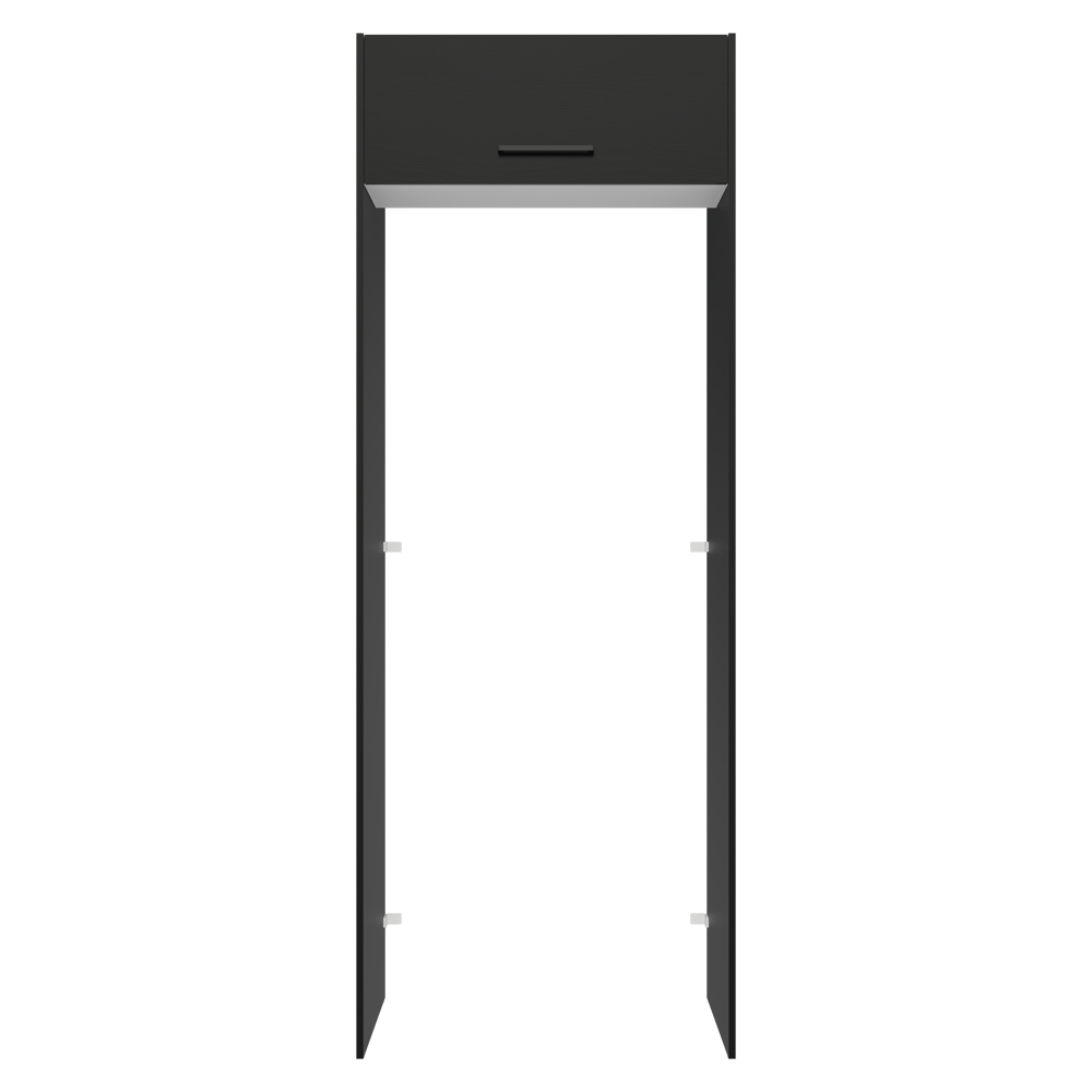 Porta-Geladeira 83 cm 1 Porta Basculante Preto/Branco/Preto Agata Madesa