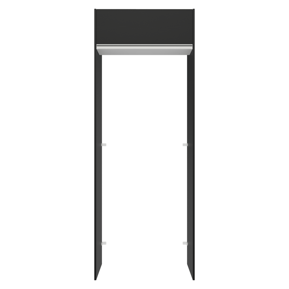 Porta-Geladeira 83 cm 1 Porta Basculante Preto/Branco/Preto Glamy Madesa