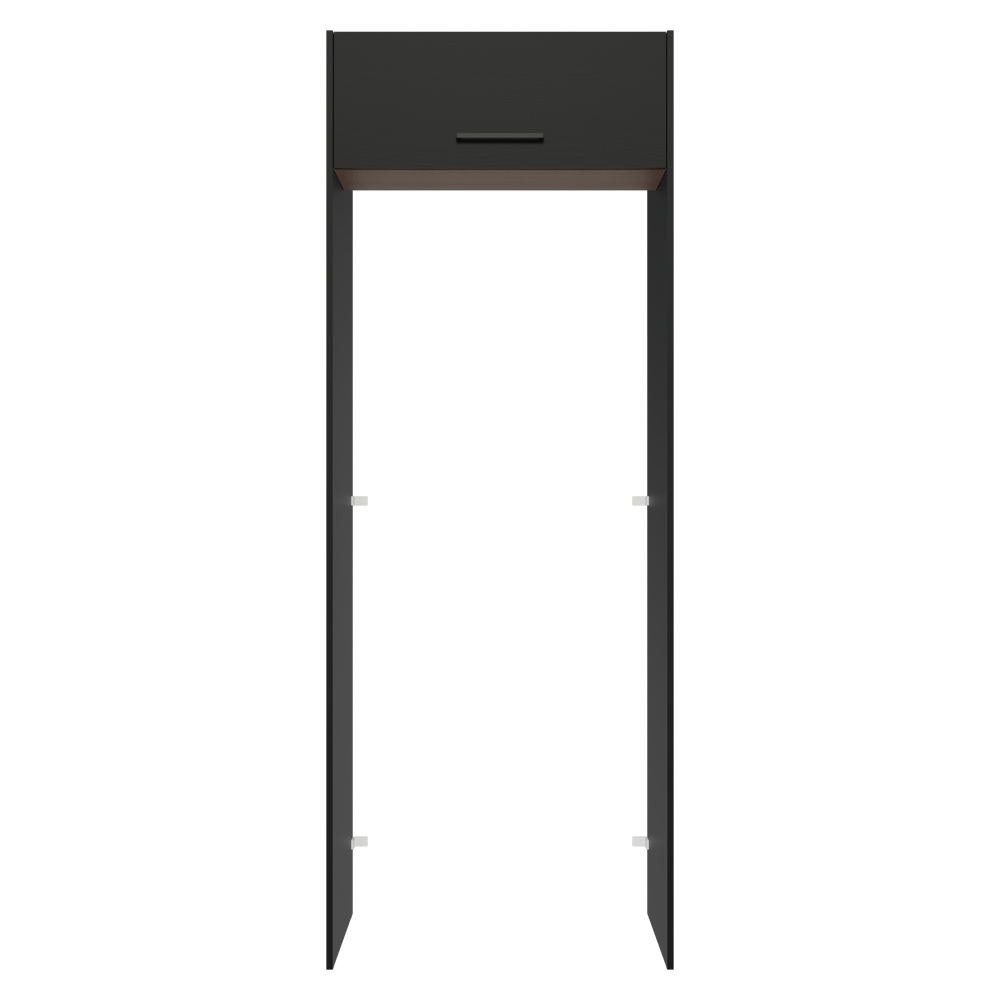 Porta-Geladeira 83 cm 1 Porta Basculante Preto/Rustic/Preto Agata Madesa
