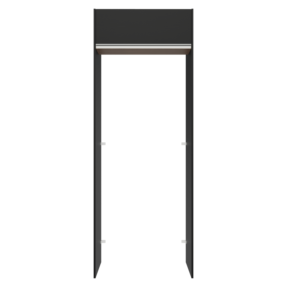 Porta-Geladeira 83 cm 1 Porta Basculante Preto/Rustic/Preto Glamy Madesa