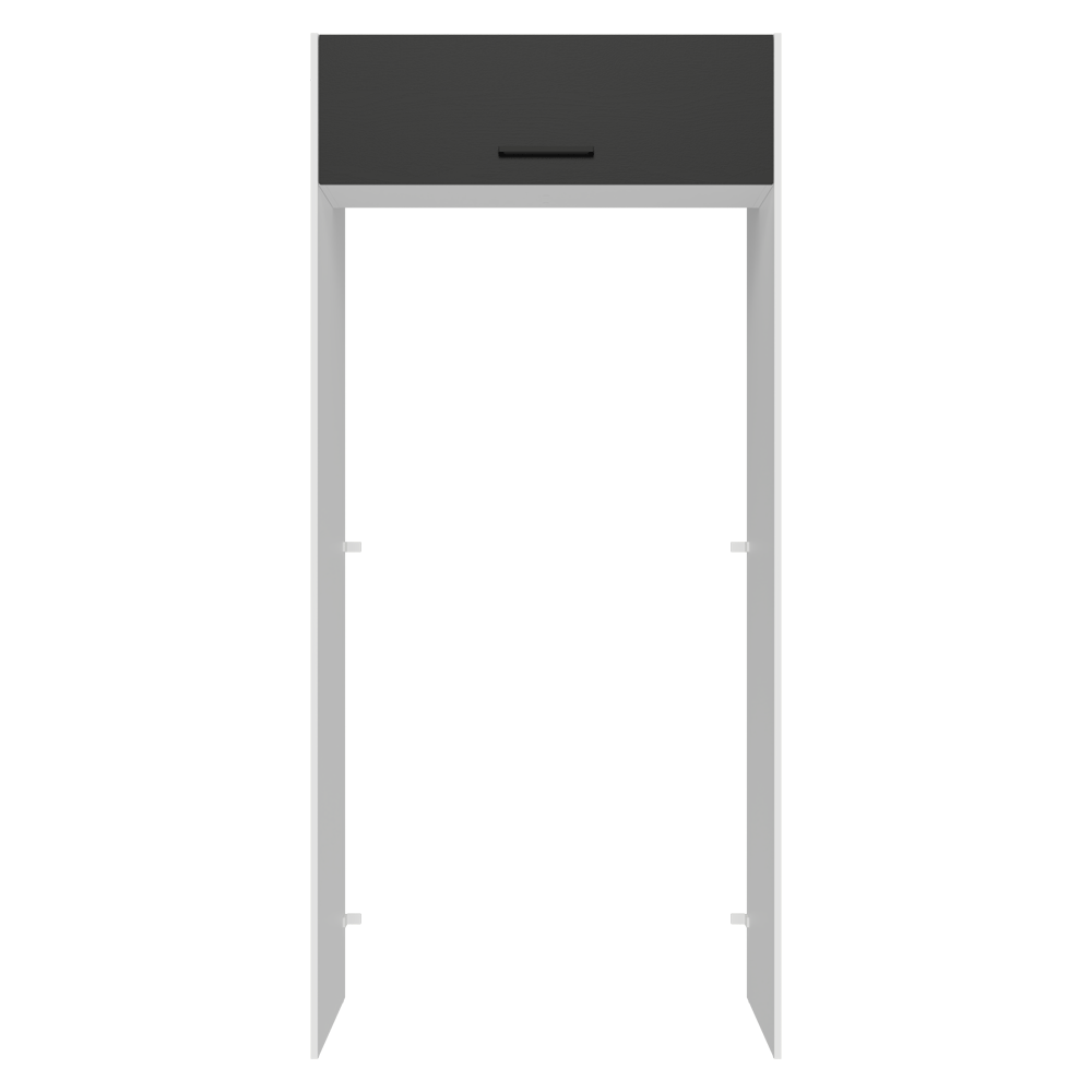 Porta-Geladeira 103 cm 1 Porta Basculante Branco/Preto Agata Madesa