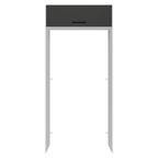 Porta-Geladeira 103 cm 1 Porta Basculante Branco/Preto Agata Madesa