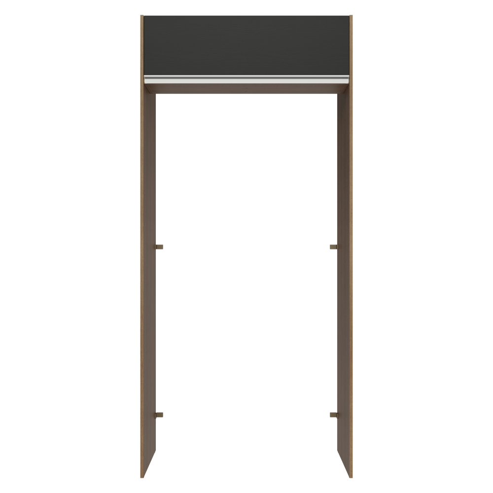 Porta-Geladeira 103 cm 1 Porta Basculante Rustic/Preto Glamy Madesa