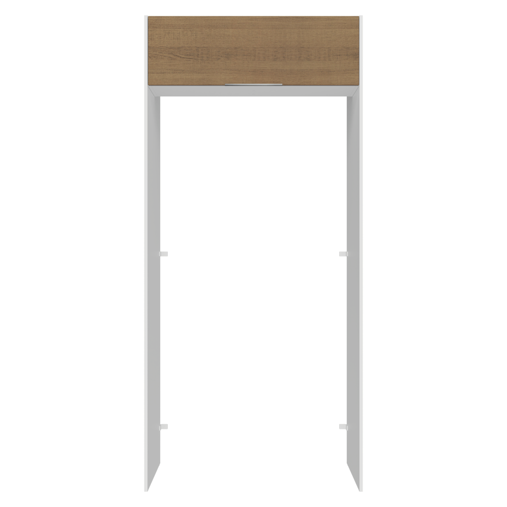 Porta-Geladeira 103 cm 1 Porta Basculante Branco/Rustic Stella Madesa