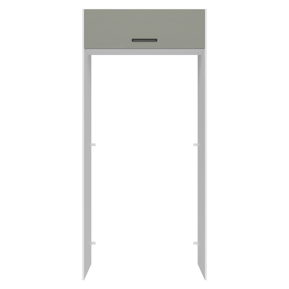 Porta-Geladeira 103 cm 1 Porta Basculante Branco/Cinza Agata Madesa