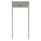 Porta-Geladeira 103 cm 1 Porta Basculante Branco/Cinza Agata Madesa