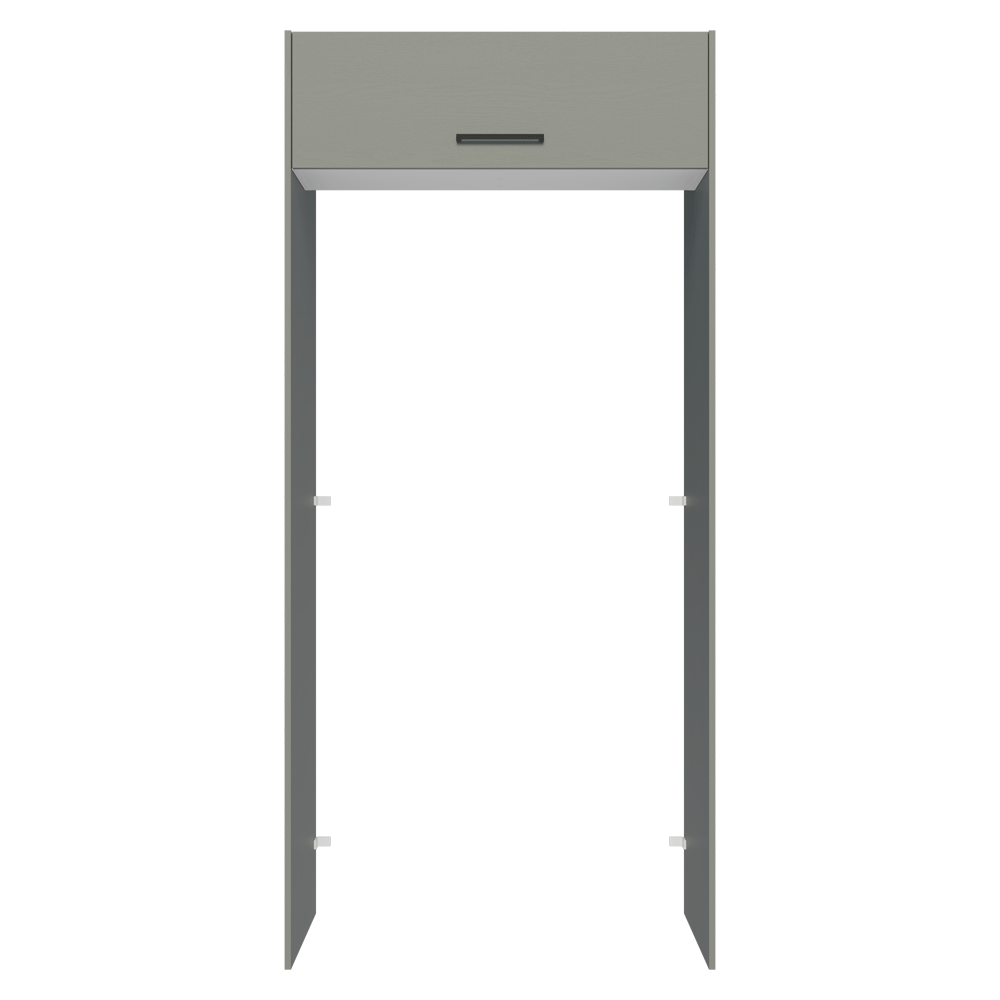 Porta-Geladeira 103 cm 1 Porta Basculante Cinza/Branco/Cinza Agata Madesa