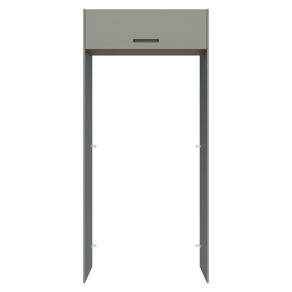 Porta-Geladeira 103 cm 1 Porta Basculante Cinza/Rustic/Cinza Agata Madesa