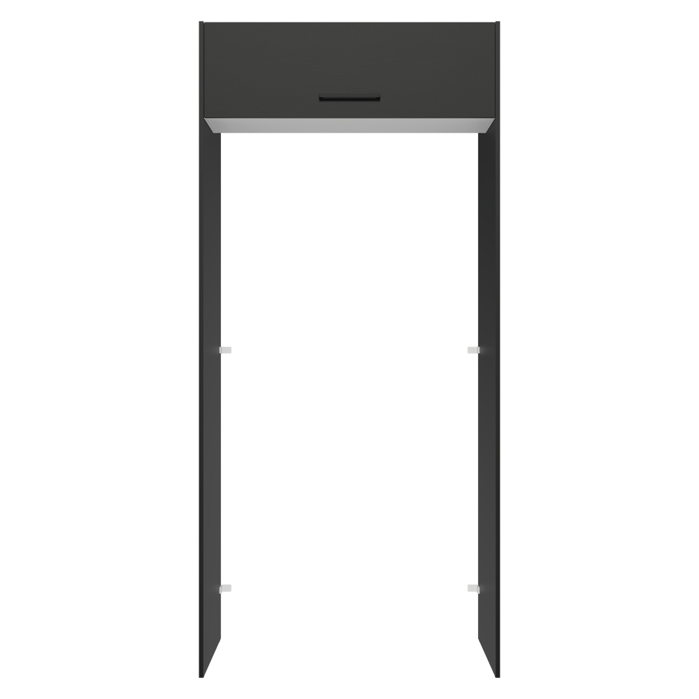 Porta-Geladeira 103 cm 1 Porta Basculante Preto/Branco/Preto Agata Madesa