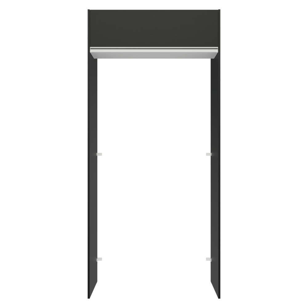 Porta-Geladeira 103 cm 1 Porta Basculante Preto/Branco/Preto Glamy Madesa