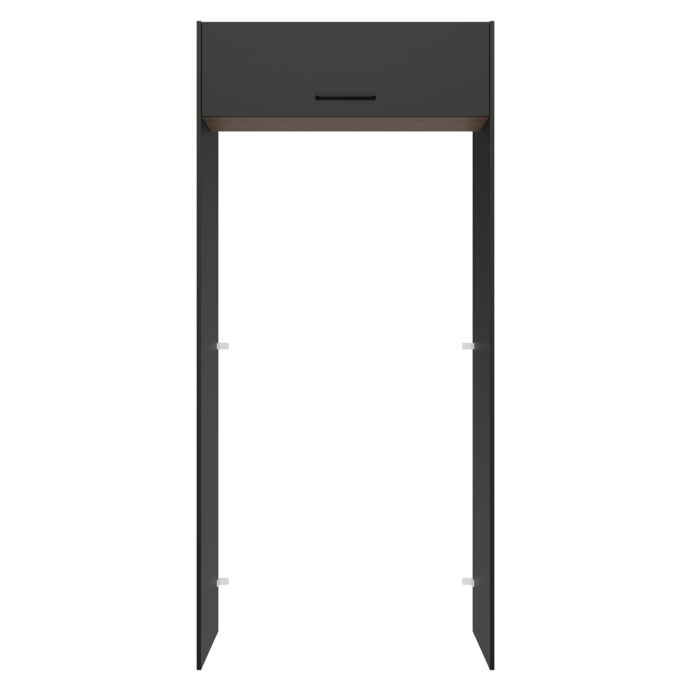 Porta-Geladeira 103 cm 1 Porta Basculante Preto/Rustic/Preto Agata Madesa