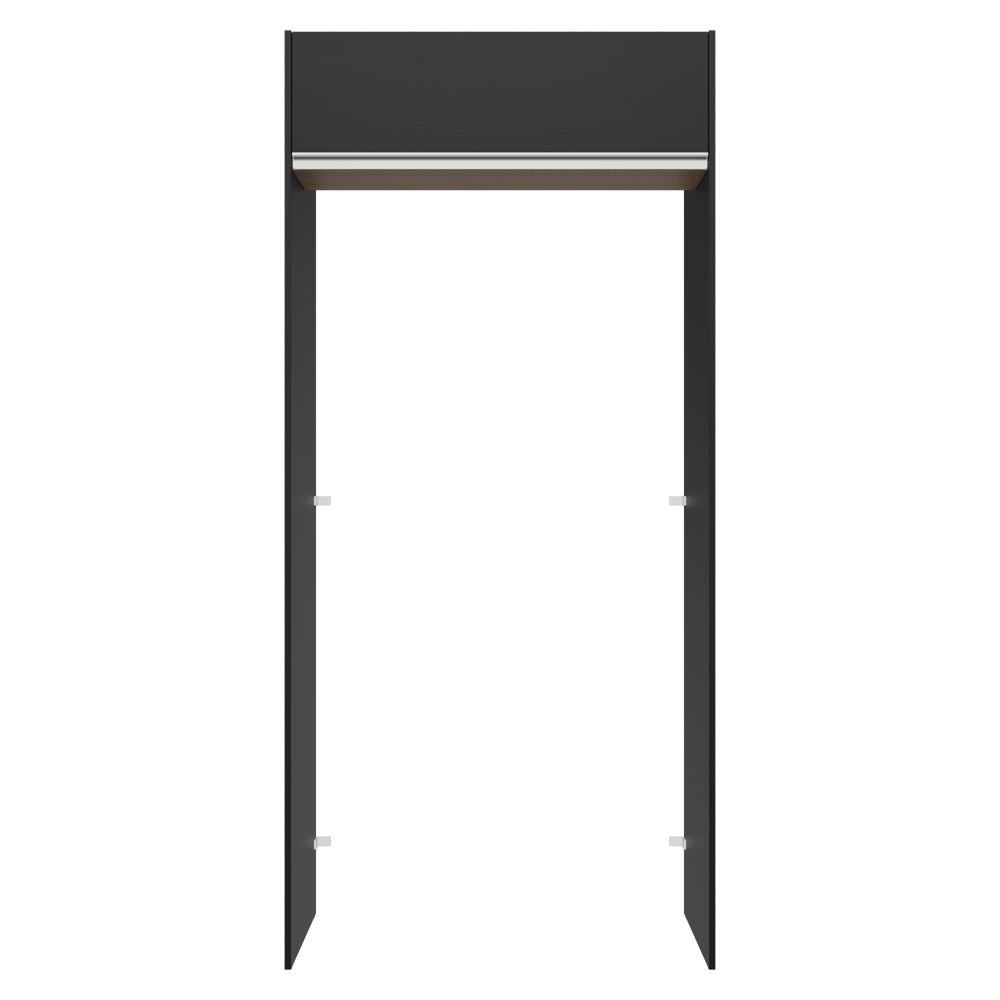 Porta-Geladeira 103 cm 1 Porta Basculante Preto/Rustic/Preto Glamy Madesa