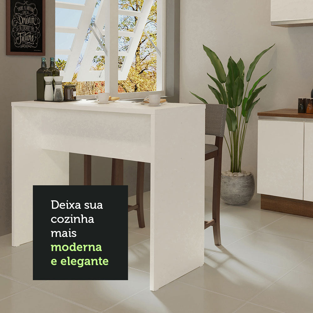 Bancada para Cozinha Madesa 115 cm Branco