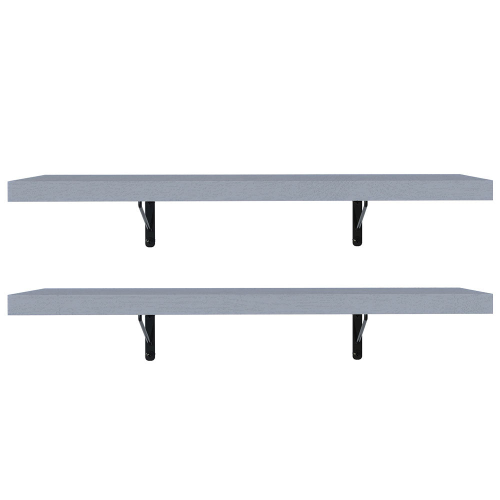 Kit 2 Prateleiras Suspensas para Cozinha Madesa 60 cm com Mão Francesa Cinza