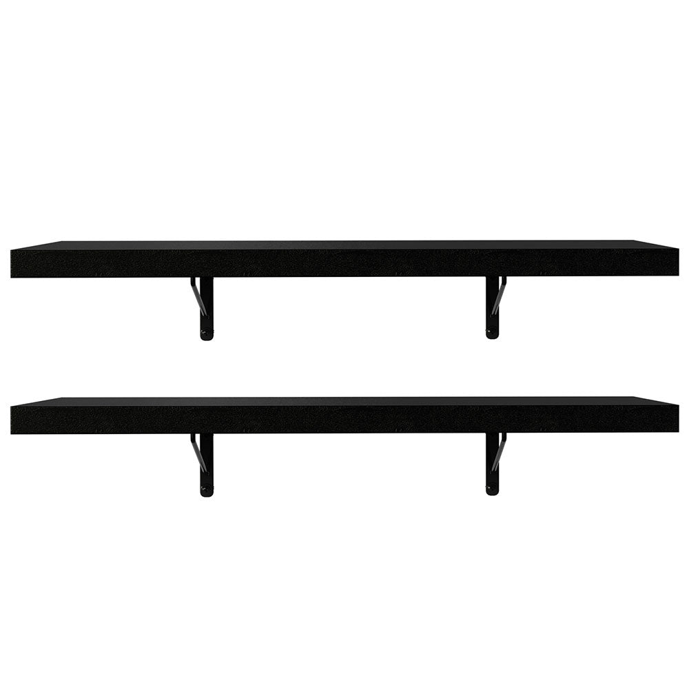 Kit 2 Prateleiras Suspensas para Cozinha Madesa 60 cm com Mão Francesa Preto