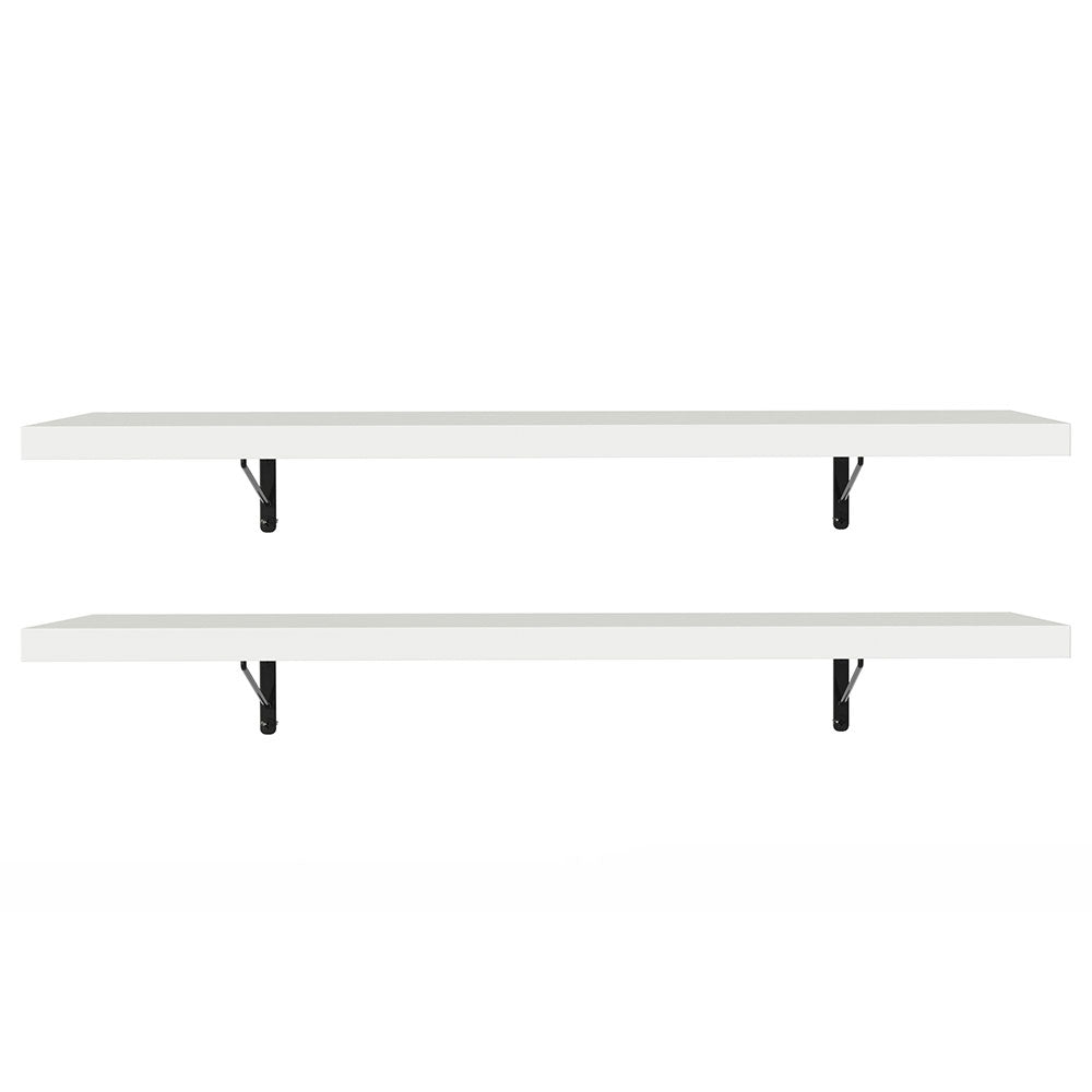 Kit 2 Prateleiras Suspensas para Cozinha Madesa 80 cm com Mão Francesa Branco