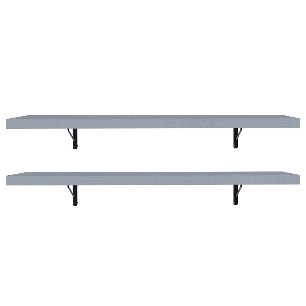 Kit 2 Prateleiras Suspensas para Cozinha Madesa 80 cm com Mão Francesa Cinza