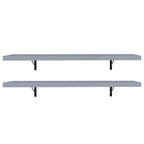 Kit 2 Prateleiras Suspensas para Cozinha Madesa 80 cm com Mão Francesa Cinza