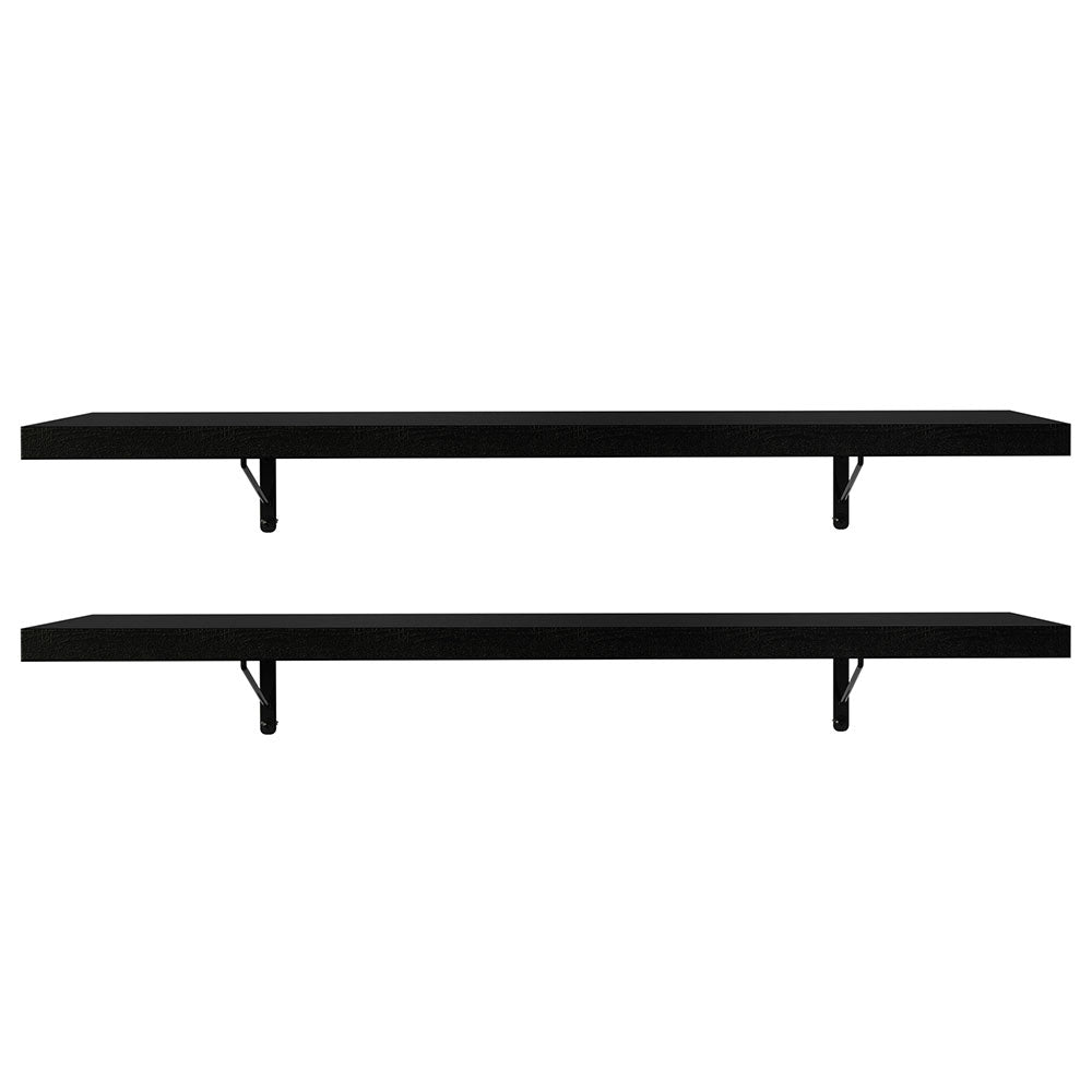 Kit 2 Prateleiras Suspensas para Cozinha Madesa 80 cm com Mão Francesa Preto
