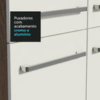 Armário de Cozinha Completa de Canto 417cm Rustic/Branco Emilly Ice Madesa 01