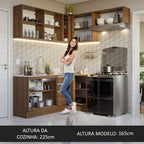 Armário de Cozinha Completa de Canto 349cm Rustic Glamy Madesa 07