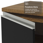 Armário de Cozinha Completa 549cm Rustic/Preto Glamy Madesa 01