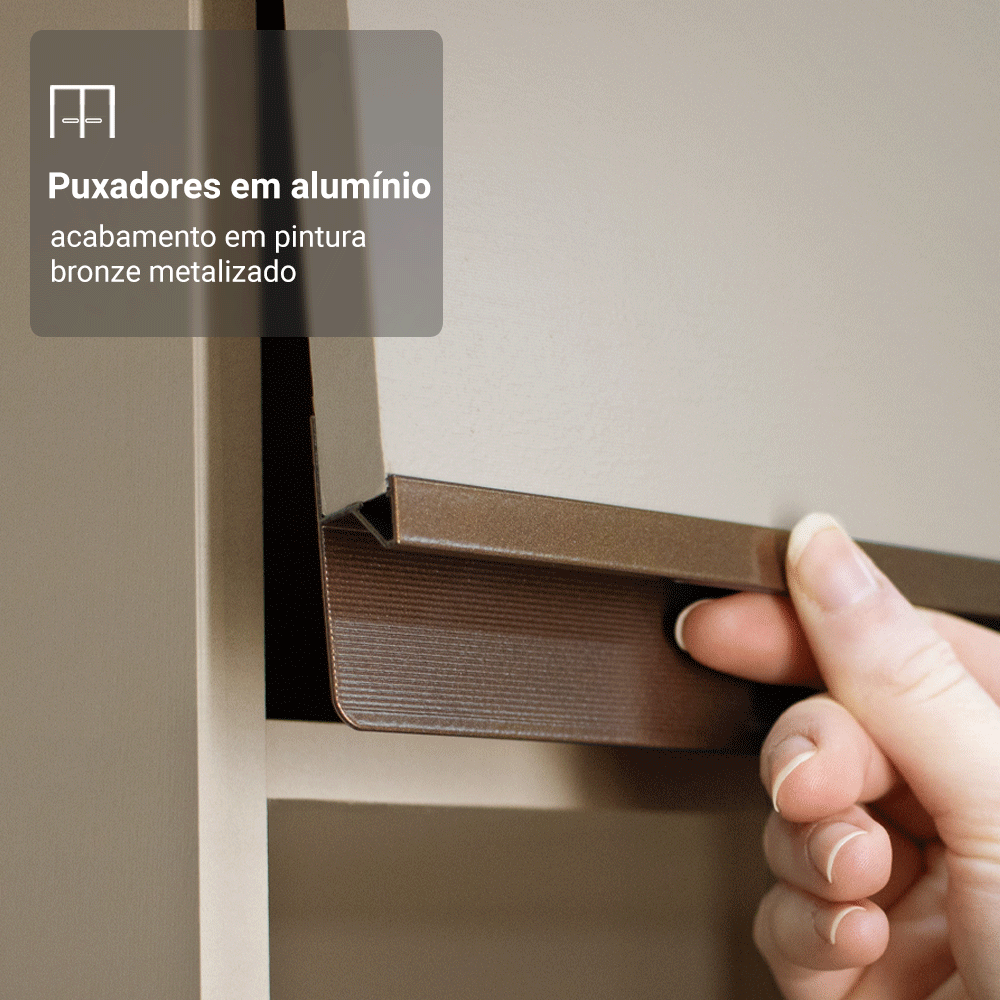 Armário de Cozinha Completa de Canto 265 cm Suspensa Crema Nice Madesa 06