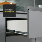 Armário de Cozinha Completa de Canto 445cm Cinza Nice Madesa 01