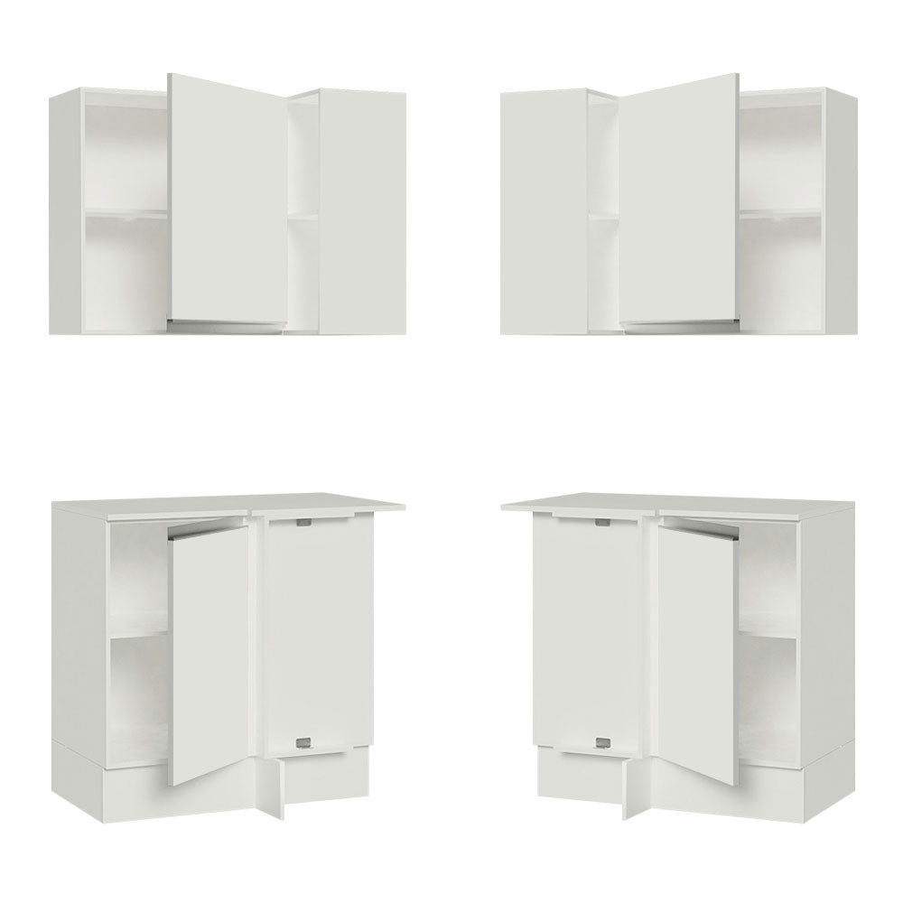 Kit Canto 100% MDF 2 Portas e Nicho Branco Smart Madesa