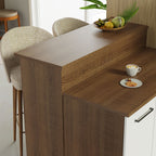 Ilha de Cozinha com Bancada e Balcão 120 cm Rustic/Branco Agata Madesa