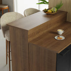 Ilha de Cozinha com Bancada e Balcão 120 cm Rustic/Preto Agata Madesa