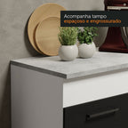Armário de Cozinha Compacta 150cm Branco/Preto Agata Madesa 01