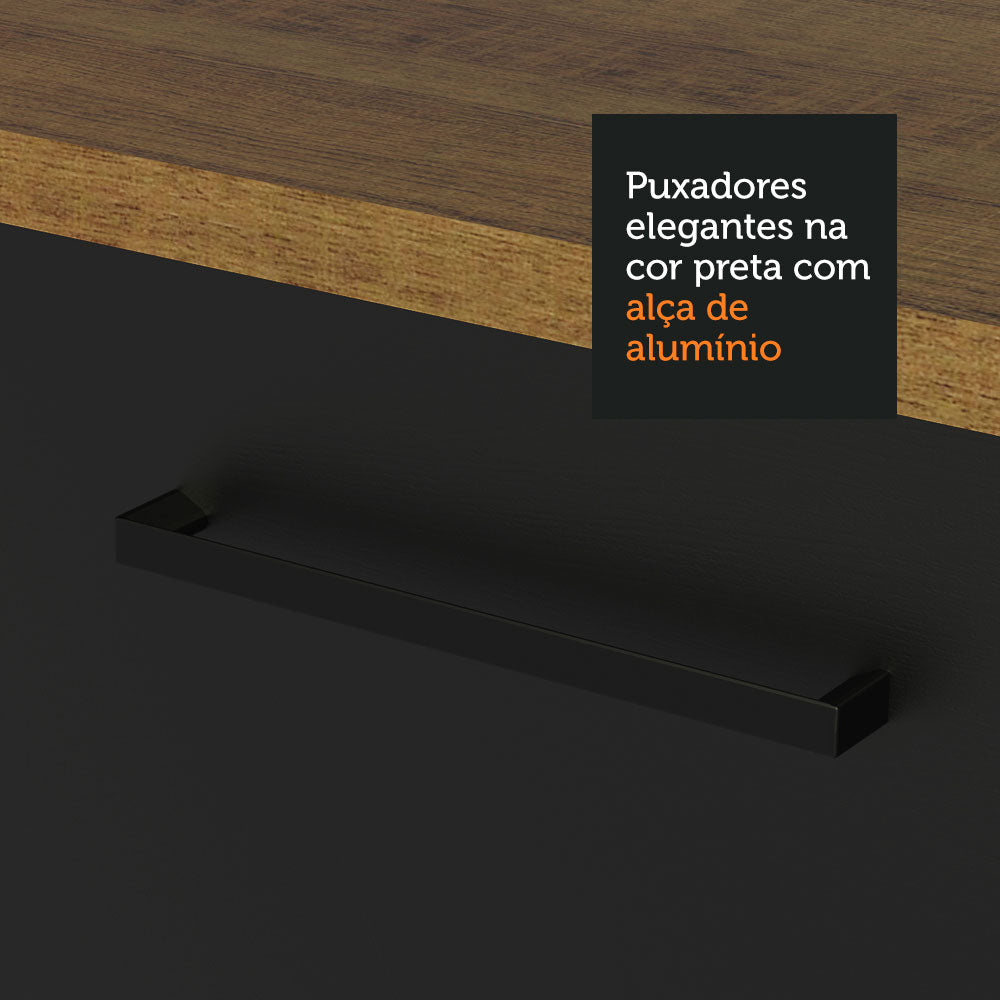 Armário de  Cozinha Completa 270cm Rustic/Preto Agata Madesa 08