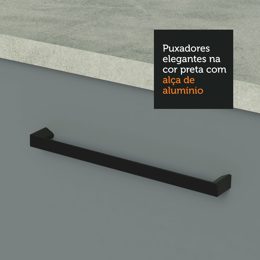 Armário de Cozinha Compacta 280cm Branco/Cinza Agata Madesa 01