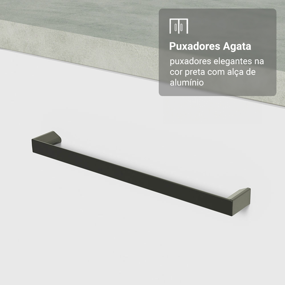 Armário de Cozinha Completa 340cm Branco Agata Madesa 01