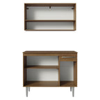 Armário de Cozinha Compacta 105cm Rustic/Cinza Emilly Madesa 03