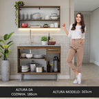 Armário de Cozinha Compacta 105cm com Pia Rustic Emilly Madesa 04