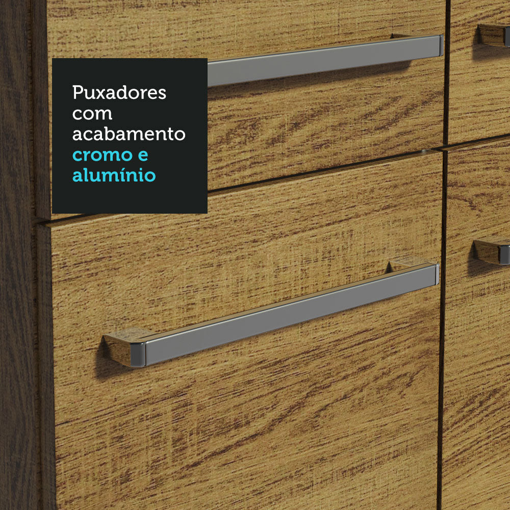 Armário de Cozinha Compacta 137cm Rustic Emilly Gold Madesa 03