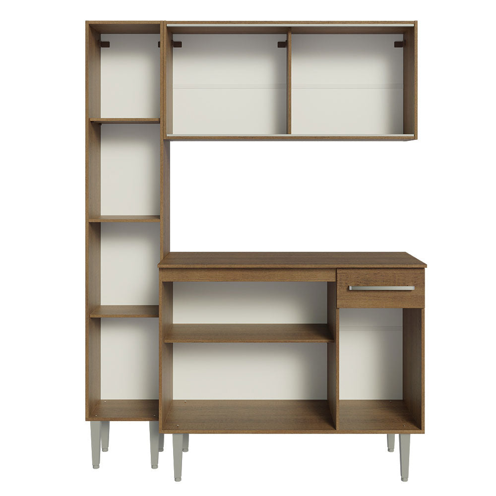Armário de Cozinha Compacta 137cm Rustic Emilly Madesa 05