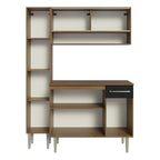 Armário de Cozinha Compacta 137cm Rustic/Preto Emilly Madesa 09