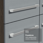 Armário de Cozinha Compacta 156 cm Rustic/Cinza Emilly Madesa 01