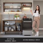 Armário de Cozinha Compacta 165cm com Pia Rustic Emilly Madesa 09